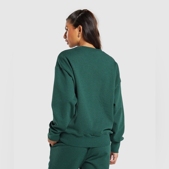 Gymshark Rest Day Sweats Oversized Crew - Bros Bold Teal Marl Green Sz: S - Picture 3 of 11